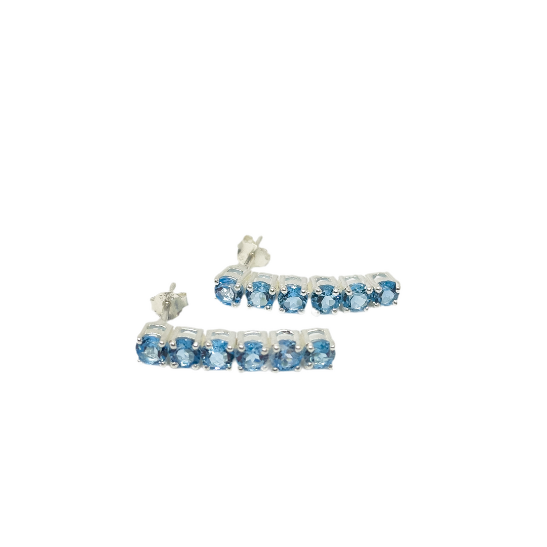 Unisex Blue Topaz Tennis Dangler