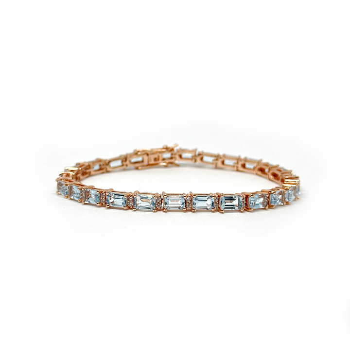 Unisex Blue topaz Tennis bracelet