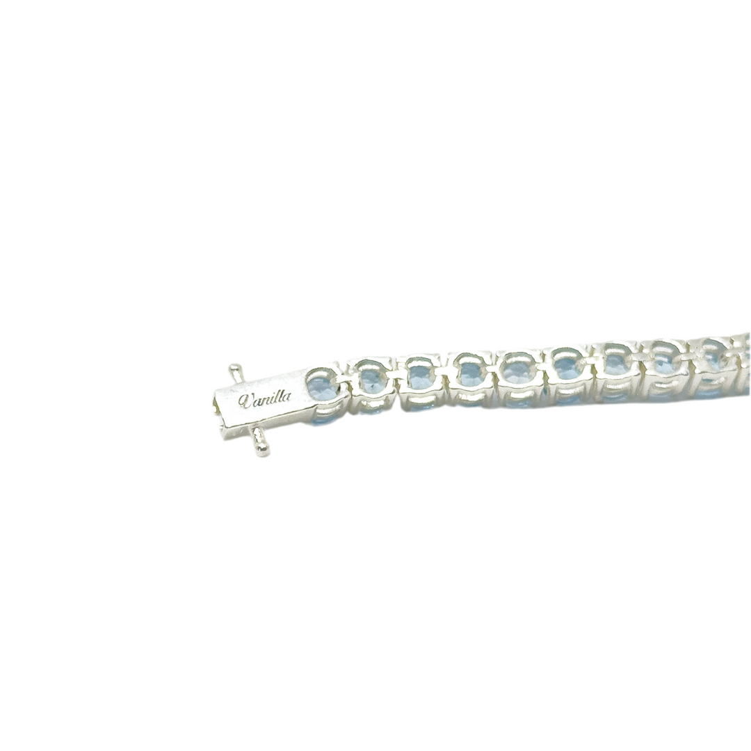 Unisex Blue Topaz Tennis Bracelet