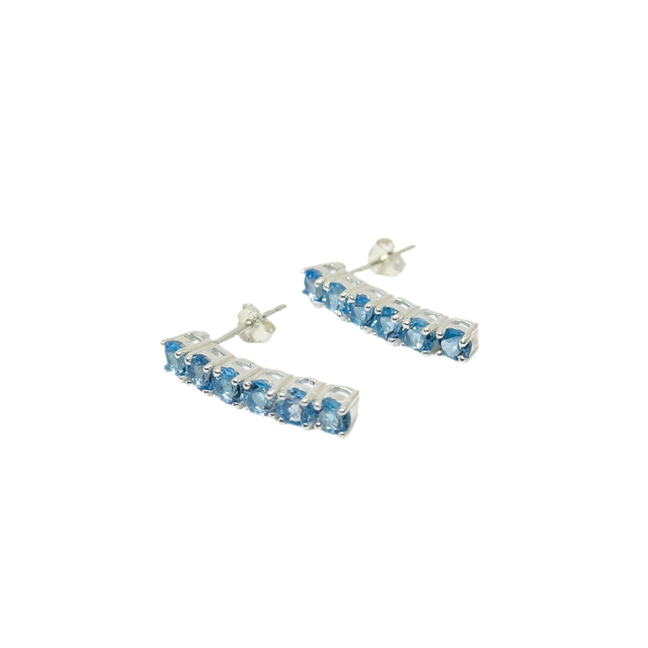 Unisex Blue Topaz Tennis Dangler