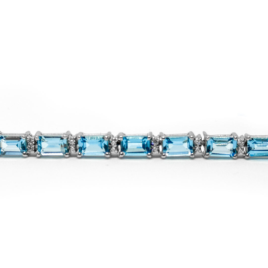 Unisex Blue topaz Tennis bracelet