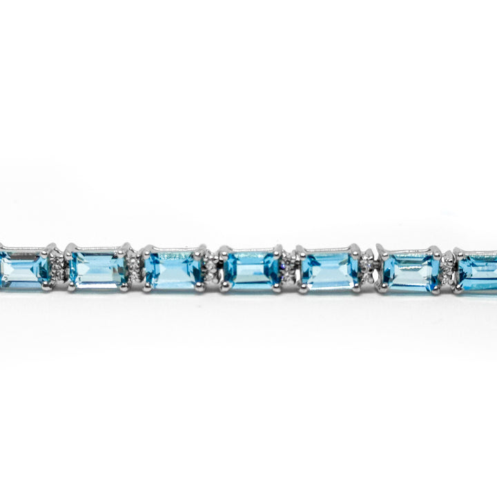 Unisex Blue topaz Tennis bracelet