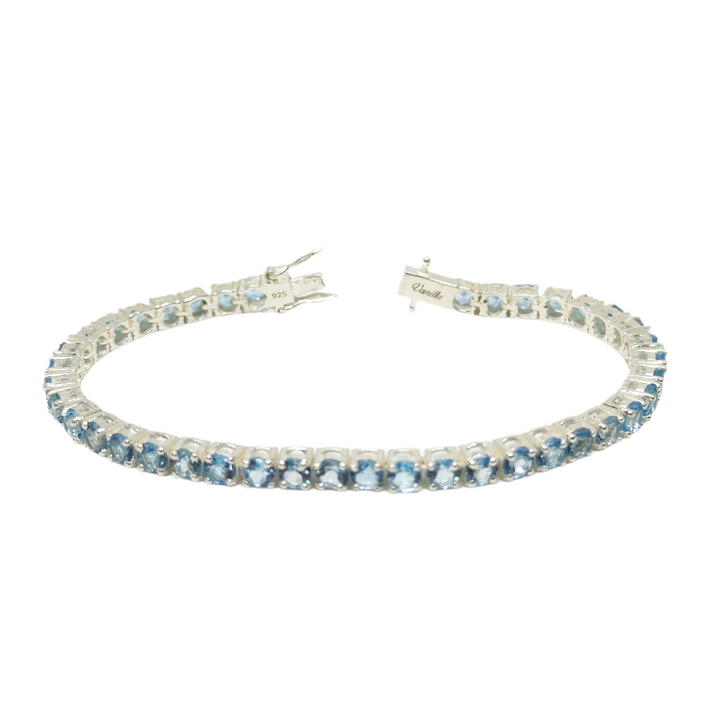 Unisex Blue Topaz Tennis Bracelet